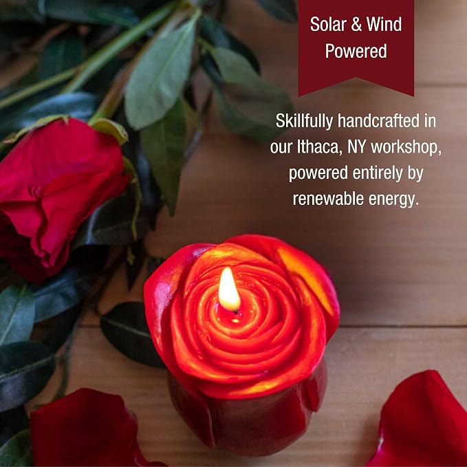 Beeswax Rose Candles (Red, Petit)