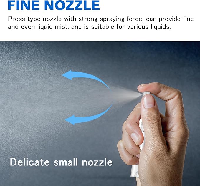 Mini Spray Bottle, Clear Plastic Empty Sample Containers, Fine Mist Perfume Travel Refillable Spray Bottle Perfume Atomizer Small Portable Bottle for Cleaning, Travel, Essential Oils (60, 5ml)