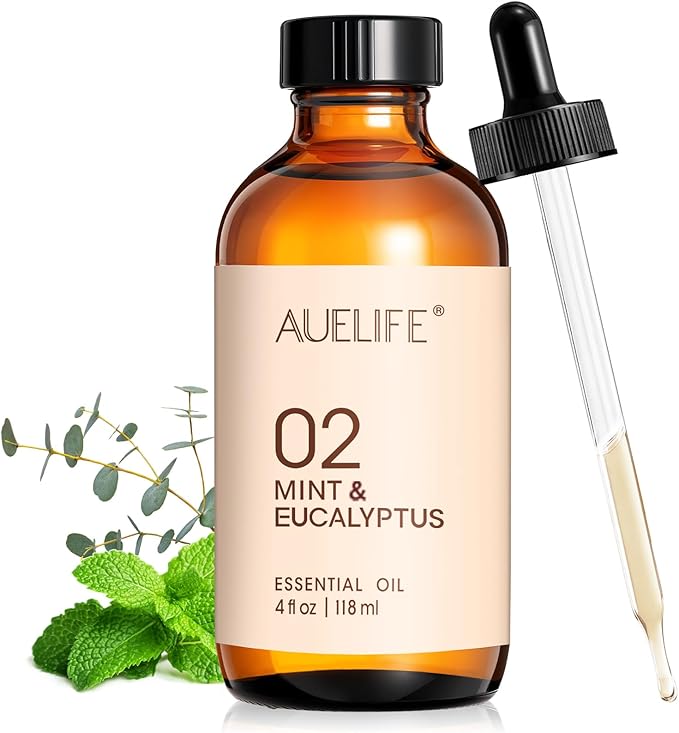 Mint & Eucalyptus Essential Oils for Diffusers & Candle Making, 118ml (4 fl oz) Large Bottle, Long Lasting Fresh Scent Oil for Home Fragrance, Soap, DIY & Aromatherapy