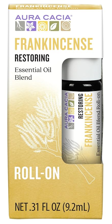 Aura Cacia Roll-On Essential Oil Blend, Frankincense, 0.31 Ounce (Pack of 12)