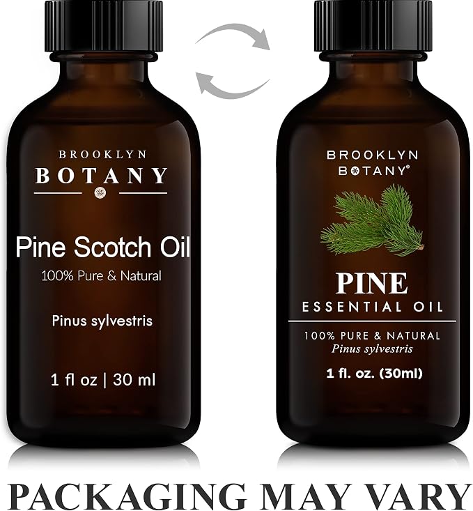 Brooklyn Botany Pine Essential Oil - 100% Pure and Natural - Premium Grade Oil with Dropper - for Aromatherapy and Diffuser - 1 Fl Oz