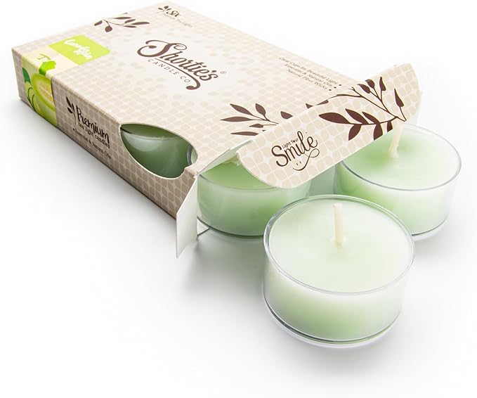 Cucumber Melon Premium Tealight Candles - 6 Green Highly Scented Tea Lights - Beautiful Candlelight - Made in the USA - Fresh & Clean Collection