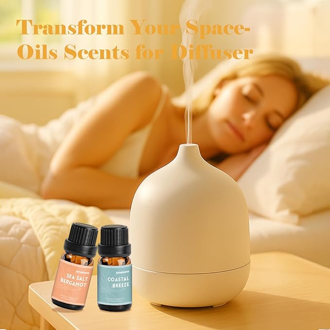 AmaKane Summer Essential Oils for Diffusers for Home, Tropical Fragrance Oil for Candle Soap Making, Aromatherapy Oils, Passionfruit Pineapple, Coastal Breeze, More, 6x10ml
