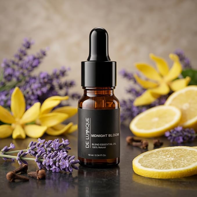 Calming Essential Oil Blend, 100% Natural Aromatherapy Grade, 10ml / 0.34 Fl Oz (Midnight Bloom)
