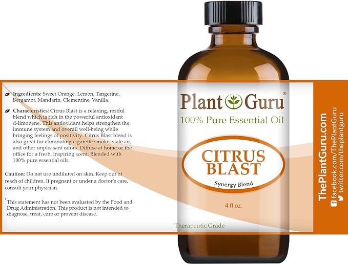 Citrus Blast Essential Oil Blend 4 oz 100% Pure Undiluted Therapeutic Grade.