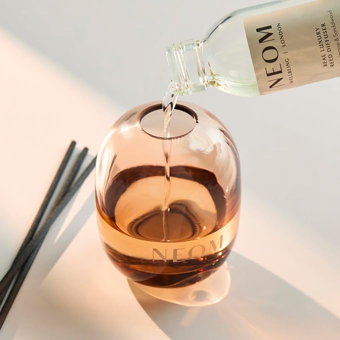NEOM Real Luxury Reed Diffuser,100ml | Lavender, Jasmine & Sandalwood I 100% Natural Fragrances I Last up to 12 Weeks I Refillable and Reusable