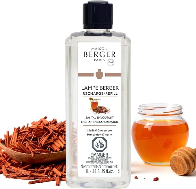 MAISON BERGER Lampe Berger Refill, 1 L, Enchanting Sandalwood | Catalytic Lamp Fragrance Refill, Helps Neutralize Odors, ~160 h Fragrance Diffusion, Made in France
