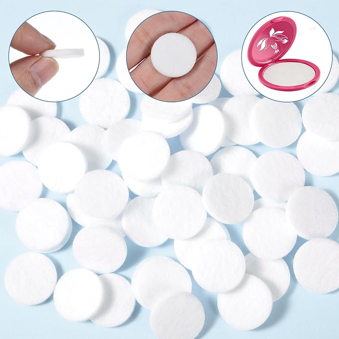 50Pcs Essential Oil Pads - 0.9 Inch Air Purifier Replacement Refill Pads, Mini Microfiber Pad for Humidifier Air Purifier Home Car Plug (White)