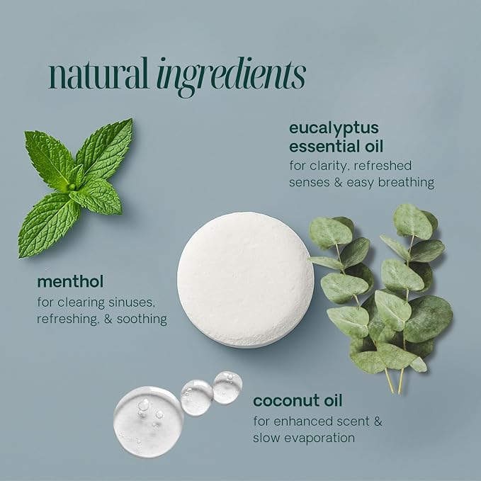 Shower Steamers Aromatherapy - with Natural Eucalyptus Essential Oil - Birthday Gifts for Women, Gifts for Men, Self Care, Guest Bathroom Essentials - 10 Pack, Made in USA