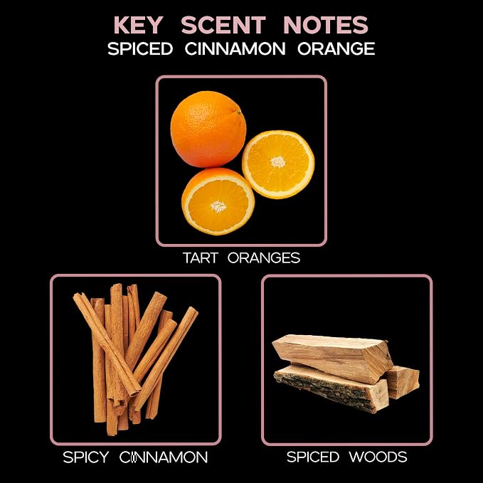 Reed Diffuser Set, Spiced Cinnamon Orange Scented Oil Diffuser with Sticks, Home Fragrance Accessories for Bathroom Shelf Decor, Aroma Diffusers for Home or Office Desk, USA Made