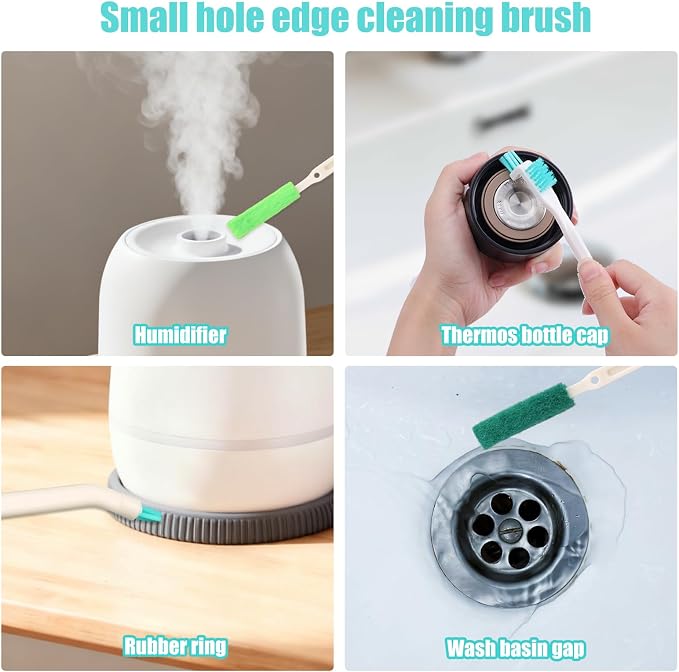 13pcs Humidifier Cleaning Brush Set, Mini Detail Cleaning Brushes Small Cleaner Kit Tool for Household Humidifiers Keyboards Tiles Bottles & Tight Spaces