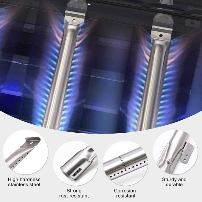 Hiorucet Grill Replacement Parts for Nexgrill 2 Burner 720-0864, 720-0864M Grill Models. Grill Heat Plates, Burners and Igniters Replacement for Nexgrill 720-0864R, 720-0830H.