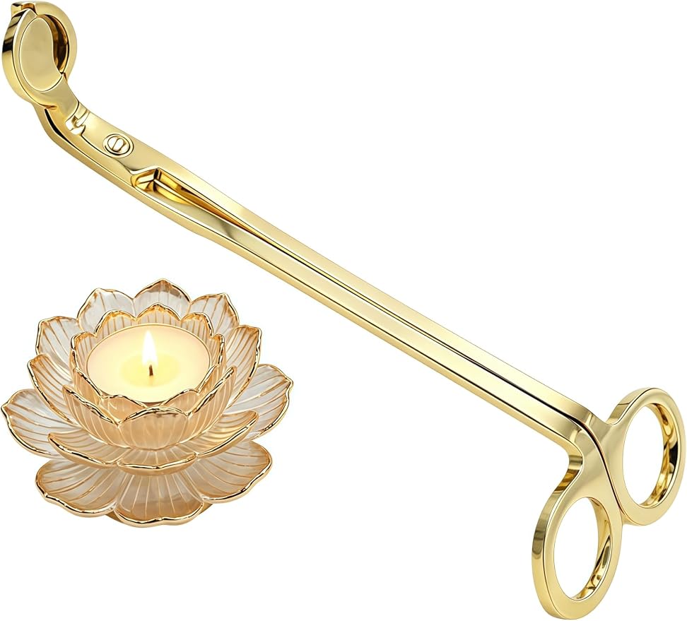 1 Pack Candle Wick Trimmer, Gold Wick Clipper Scissor Wick Cutter, Essential Tool for Candle Lovers/DIY Enthusiasts