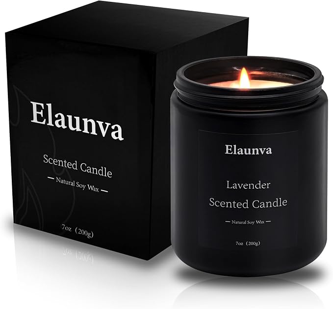 Lavender Scented Candle,7oz(200g),Natural Soy Wax,Aromatherapy Candles,Home Decorations,Romantic Present,Stress Relief and Relax Gift for Men and Women Christmas Gifts