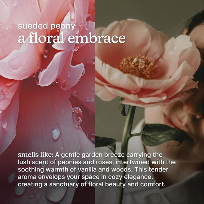 Homedics SereneScent Sueded Peony Fragrance Oil 15ml | Floral Fruity Blend with Peony, Rose, Vanilla & Cedarwood | USDA Biobased Essential Oil Diffuser Scent | Waterless Cold Air