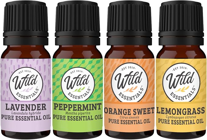 Wild Essentials Potter Hallows Aromatherapy Diffuser Necklace13-PieceGift Set –Includes 4 Pure Essential Oils, Black Rope Necklace, Steel Pendant, 8 Pads –Calming Aromatherapy Essential Oil Necklace