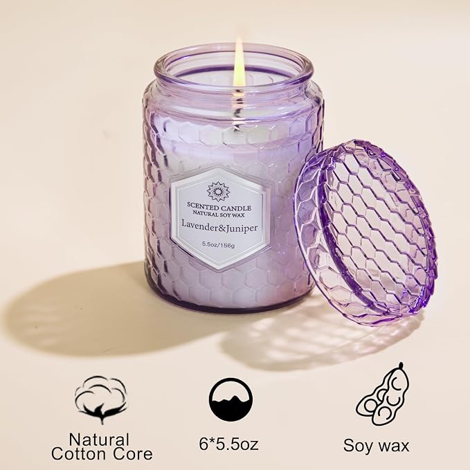 Candles for Home Scented, 6 Pack Aromatherapy Candles Gifts Sets for Women Birthday,33 oz Soy Wax 240 Hour Long Lasting Jar Candles