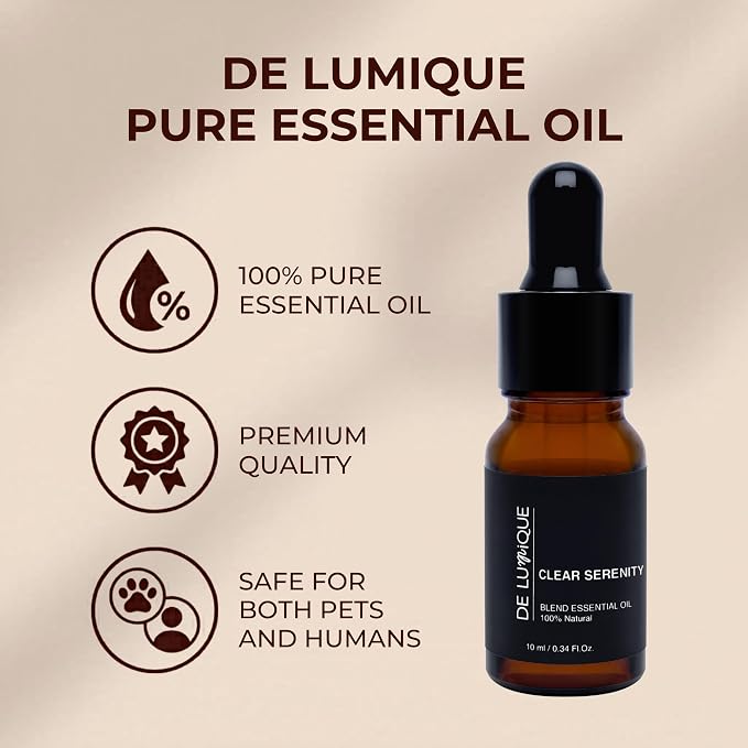 Calming Essential Oil Blend, 100% Natural Aromatherapy Grade, 10ml / 0.34 Fl Oz (Clear Serenity)