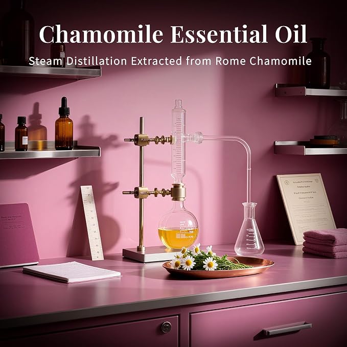 SU JUABA Chamomile Essential Oil 4 Oz for Relaxation, Skin Care, Massage, Sleep & Aromatherapy - 118ML