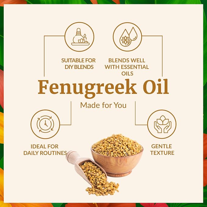 SVA Fenugreek Oil 4oz (118ml) Premium Carrier Oil with Dropper for Hair Care, Hair Oiling, Scalp Massage & Skin Care