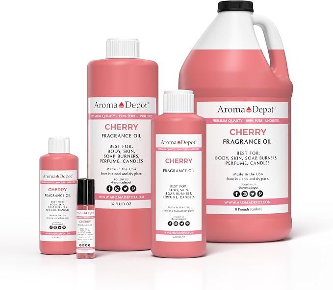 Aroma Depot Cherry Roll On Perfume Oil 10ml – Alcohol Free Fragrance Body Oil – Skin Safe, Phthalate Free, Travel Size 0.33 Fl Oz