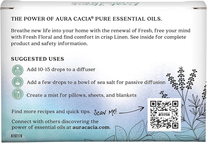 Aura Cacia Fresh Home Essential Oil Kit - Light Aroma, No Synthetic Fragrances