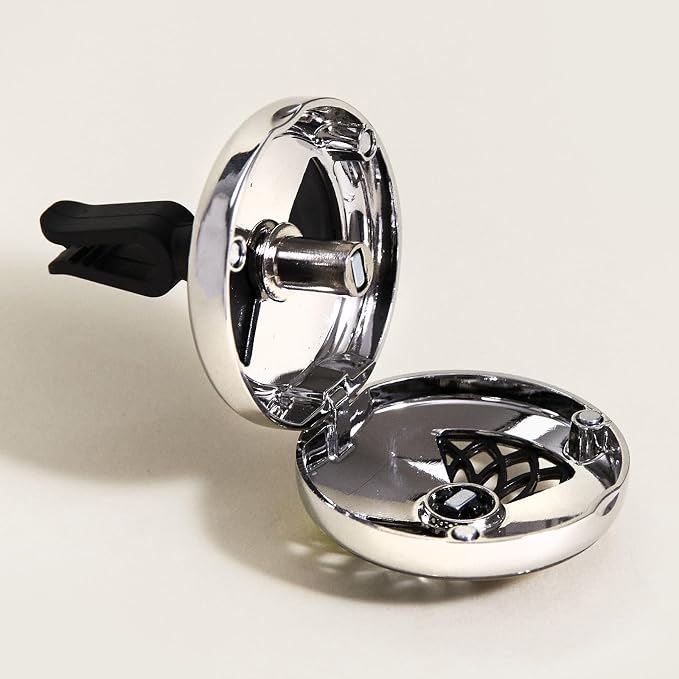 MAISON BERGER Car Diffuser, On/Off Flower Gun Metal, No Refill Included | Patented On/Off Control, Holder Only, Refill Sold Separately, Made in France