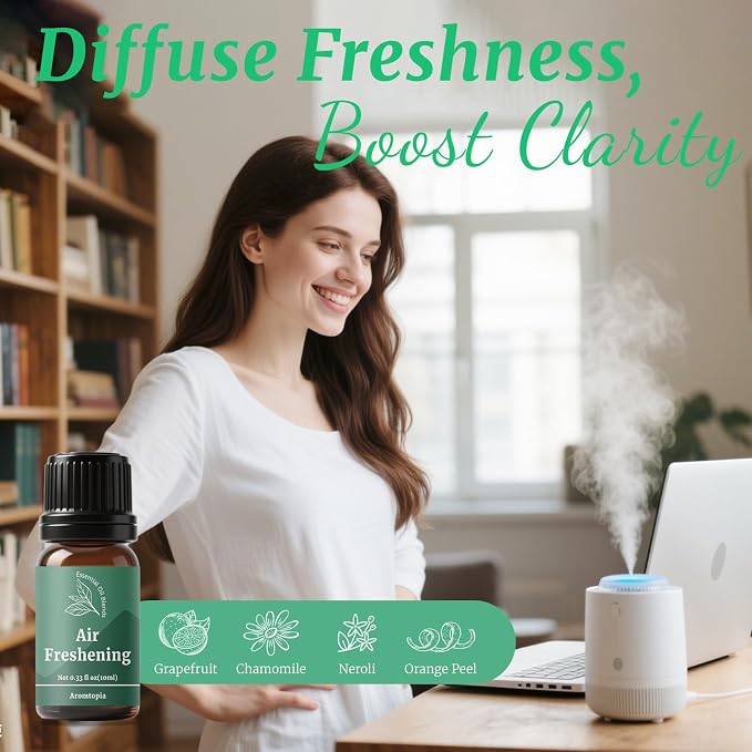 Essential Oil Blends for Diffusers, 6x10ml Well-Being Gift Kit | IFRA Certified, for Diffuser, Candle, Soap Making