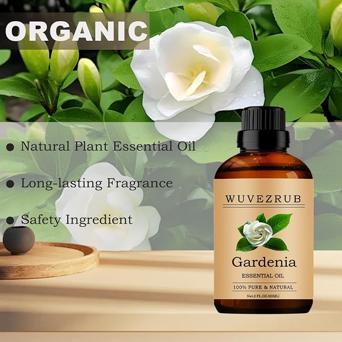 Gardenia Essential Oils 60ML, 100% Pure and Natural Essential Oil for Aromatherapy Diffuser - 2 Fl Oz/Gardenia