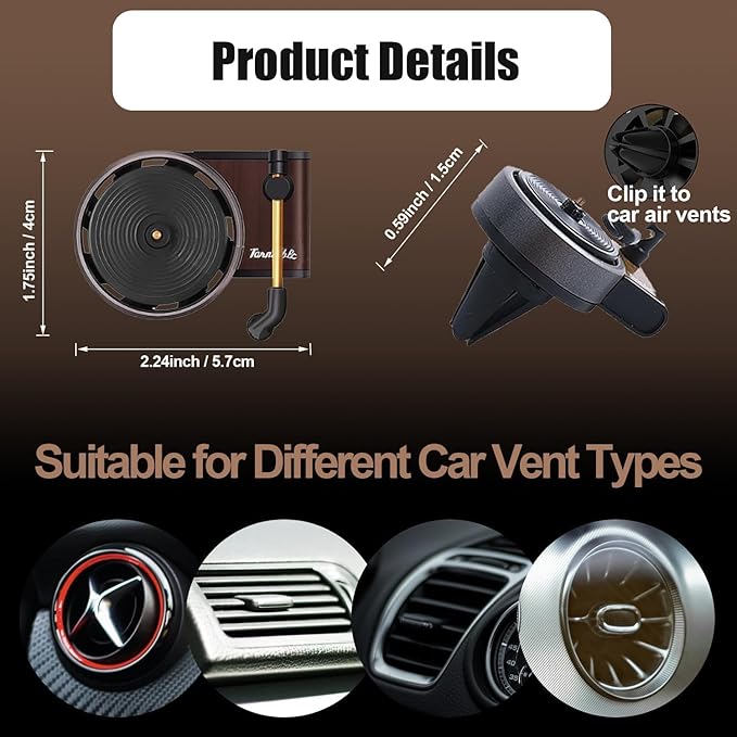 Car Air Freshener Record Player,LHJL Pop Singer Album Covers for Fans Gift, Car Vent Clip Air Diffuser with 12pcs Refill Pads Aromatherapy Tablets, Music Lovers Gifts