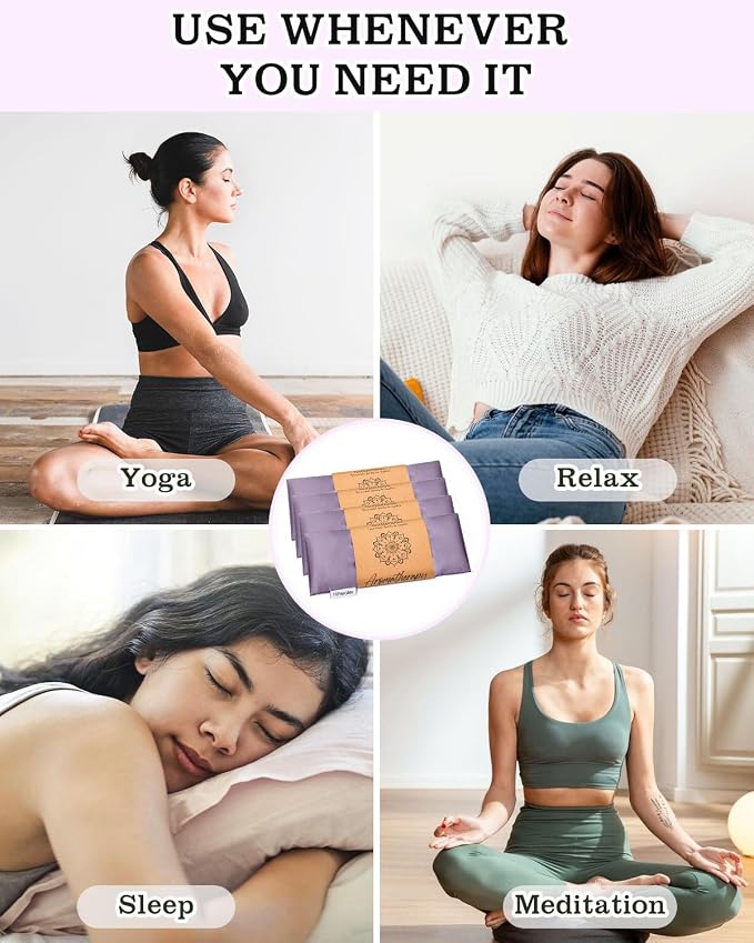 Christmas Weighted Eye Mask for Sleeping, Lavender Aromatherapy Microwave Hot Eye Mask- Moist Heat Eye Compress, Eye Pillow for Yoga, Meditation, and Headache Relief, Relaxation Xmas Gift for Women