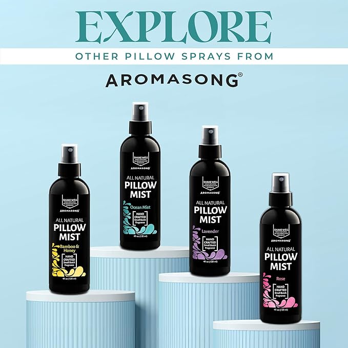 Aromasong Rose Pillow Spray for Sleeping - All Natural Calming Linen & Bedtime Sleep Mist for Deep Sleep - Pillow Spray Aromatherapy with Botanical Essential Oils for Relaxing Stress