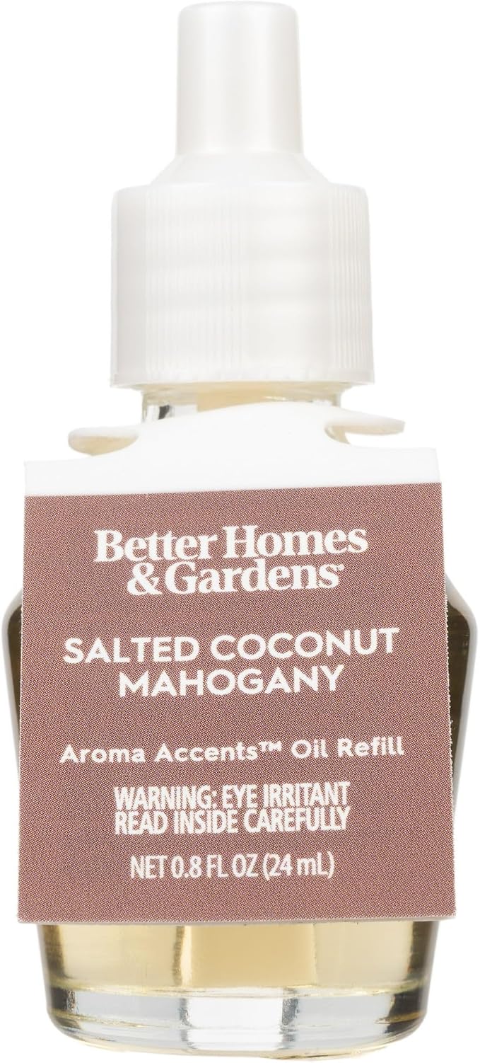 Aroma Accent Fragrance Oil Refill 24 ml By BH&G (2 PACK) (Salted Coconut & Mahogony)