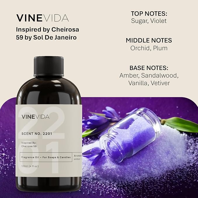 VINEVIDA [4oz] Scent No.2201 Fragrance Oil for Candle Making and Soap Making - Premium Candle Scents for Soy Candles