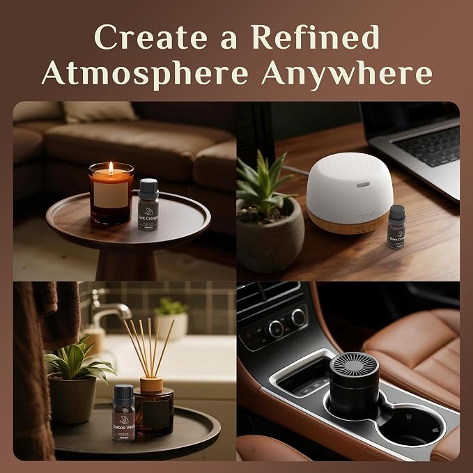 ASAKUKI Men Essential Oils Set for Diffuser, Father's Day & Birthday Gift for Men, 6×10ml Cologne-Inspired Fragrance Oils for Diffusers – Elegant, Clean, and Confident Scents