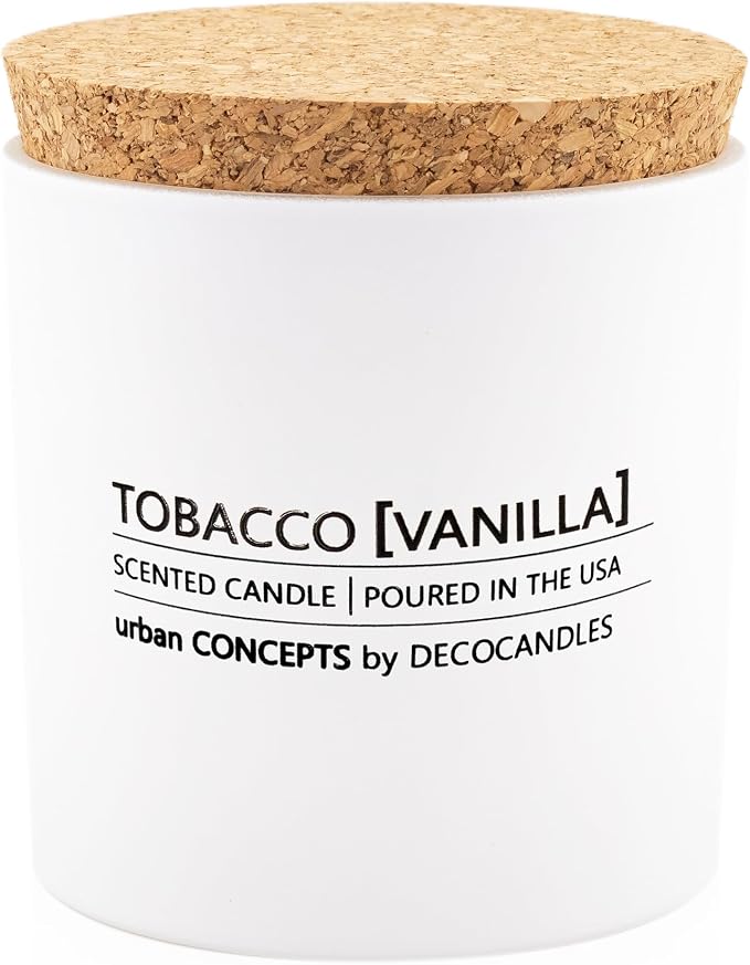 Urban Concepts by DECOCANDLES - Tobacco Vanilla - Highly Scented Soy Candle - Long Lasting - Hand Poured in USA (9 Oz.)