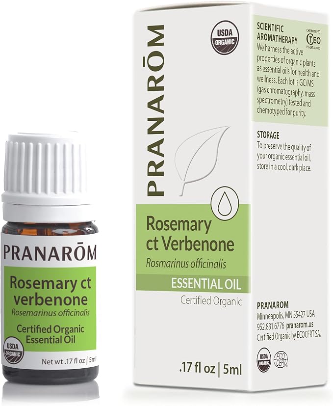 Pranarom - Rosemary Essential Oil (5ml) - 100% Pure Natural Therapeutic Grade Essential Oil for Skincare and Respiratory Support | USDA and ECOCERT Certified Organic