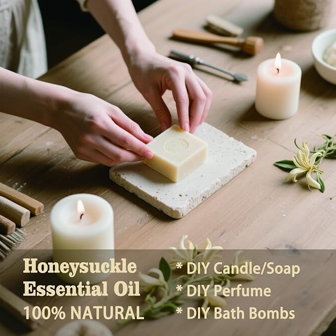 Honeysuckle Essential Oil, Honeysuckle Oil for Diffuser, Humidifier, DIY Candle, Soap, Floral Scent, Home, Gift Ready,Honeysuckle Fragrance Oil - MLYNKL Essential Oils (4.33 fl oz / 130ml)