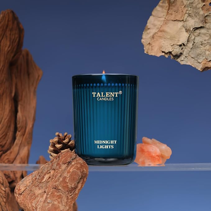 Talent Candles Jar Candles for Home Scented, Aromatherapy Candles Gifts for Women & Men, Natural Soy Candle, 8.4oz Traditional Style, Midnight Lights, GG79106NL-ML