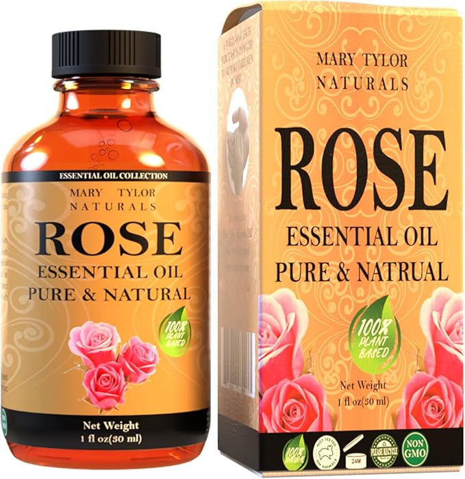 Rose Essential Oil 1 oz, Premium Therapeutic Grade, 100% Pure and Natural, Perfect for Aromatherapy, Diffuser, DIY by Mary Tylor Naturals