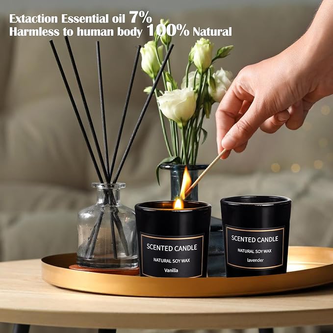 8 Pack Candles for Home Scented Aromatherapy Candles Gifts Set for Women Soy Wax Long Lasting Jar Candles for Birthday Mother's Day Gifts, 3.5oz