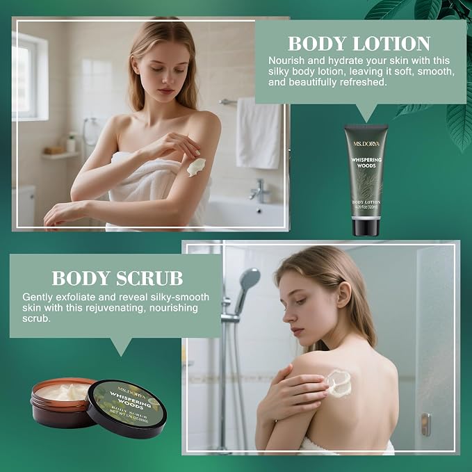 Birthday Spa Gift Set for Her - 6Pcs Bath and Body Kit Spa Basket for Women | Shower Gel, Body Lotion, Bath Salt, Bath Scrub, Massage Stick, Bath Bomb