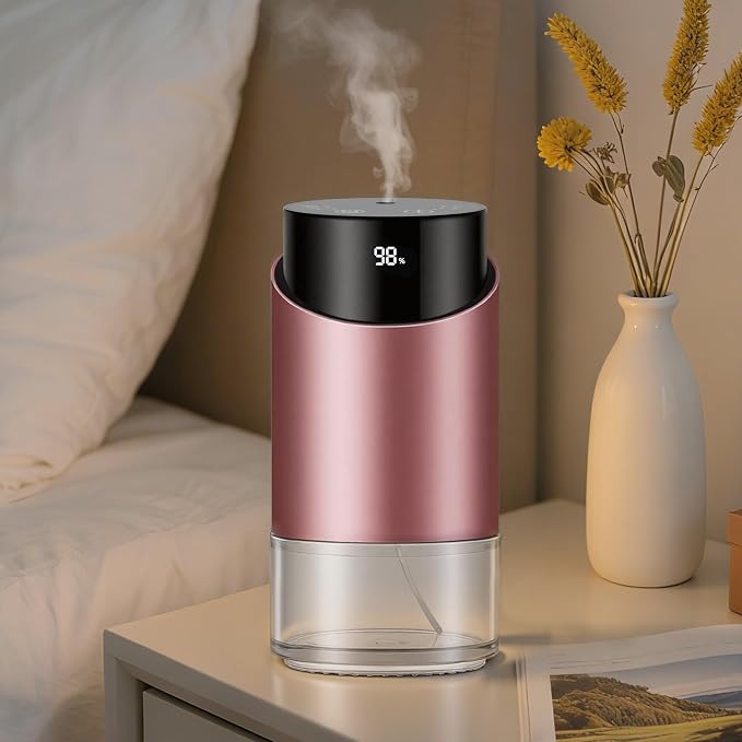 Waterless Essential Oil Diffuser Aromatherapy Scent Diffusers for Home Large Room, Bedroom, Car, Office, Battery Operated Mini Portable Air Freshener, 3 Countdown Timers & 3 Mist Levels