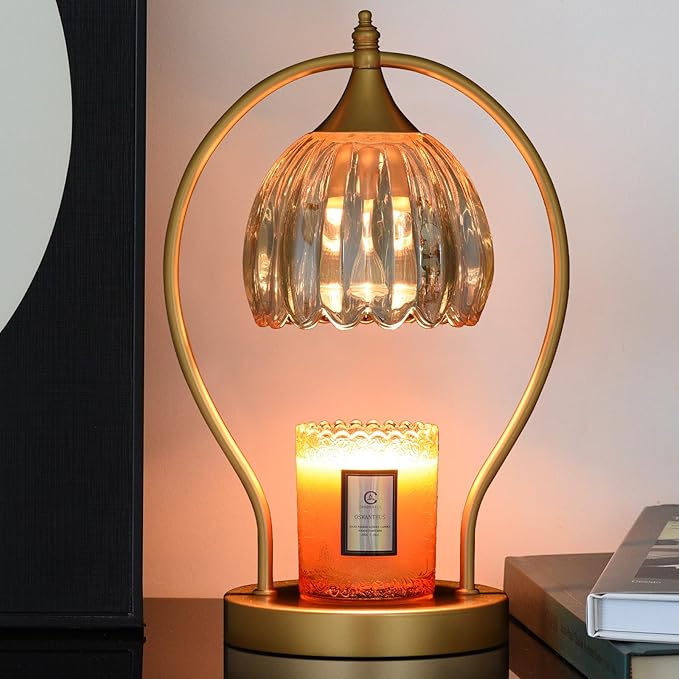 GOODBUY Candle Warmer Lamp with Timer Dimmable: Electric Candle Warmer Birthday Gifts for Women, Mothers Day Gifts for Mom, House Warming Gifts New Home Decor Wax Warmer for Jar Candles with 2 Bulbs