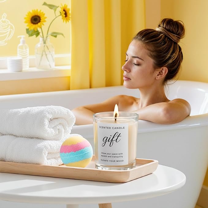Birthday Gifts for Women Friendship, Sunflower Spa Gift Basket Set with Cozy Blanket, Self Care Gifts Unique Happy Birthday Idea for Mom, Wife, Sister, Best Friends, Girlfriend, Christmas, Get Well