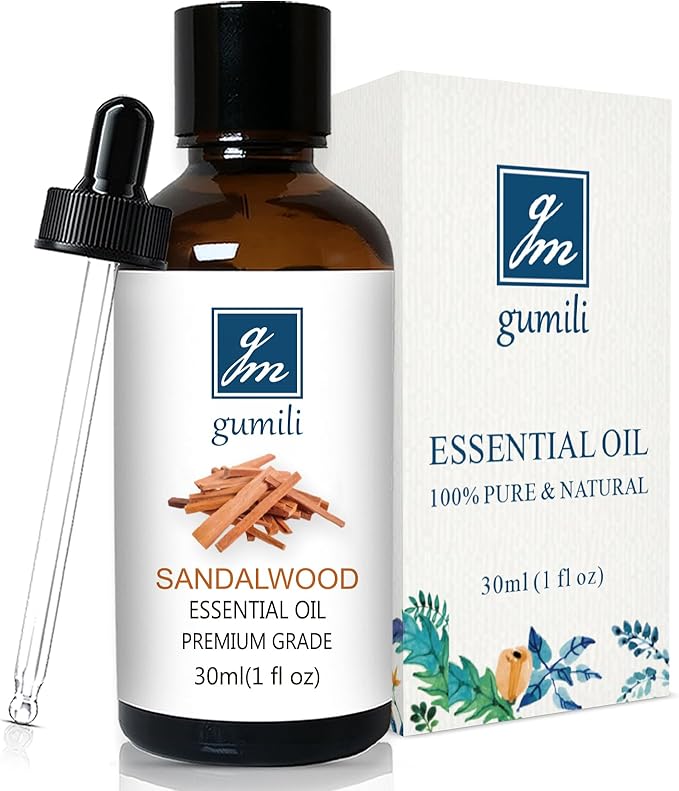 GM Gumili Sandalwood Essential Oil, Home Fragrance Oil Scent Oils for Perfume, Diffuser, Skin, Hair, Roll On - 1 Oz