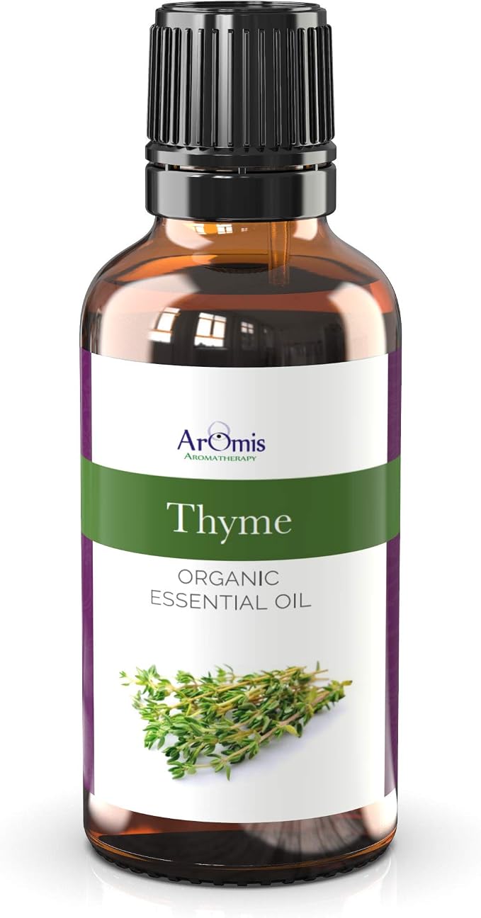 ArOmis Organic Thyme Essential Oil - 100% Pure Therapeutic Grade - Undiluted, Premium Oil - 150 Micron Filtered, Perfect for Aromatherapy Diffusers (30ml / 1 fl oz)