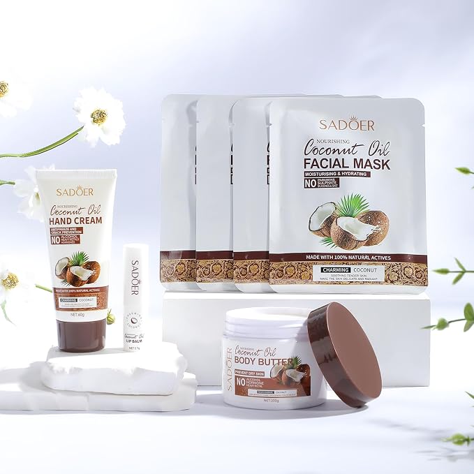 Coconut Spa Gifts for Women Birthday Self Care Kit Mothers Gifts Basket Thank You Relaxing Bath Sets for Moms Friends Co-worker Daughter Girlfriend Grandma Sister Teacher Daughter-in-Law