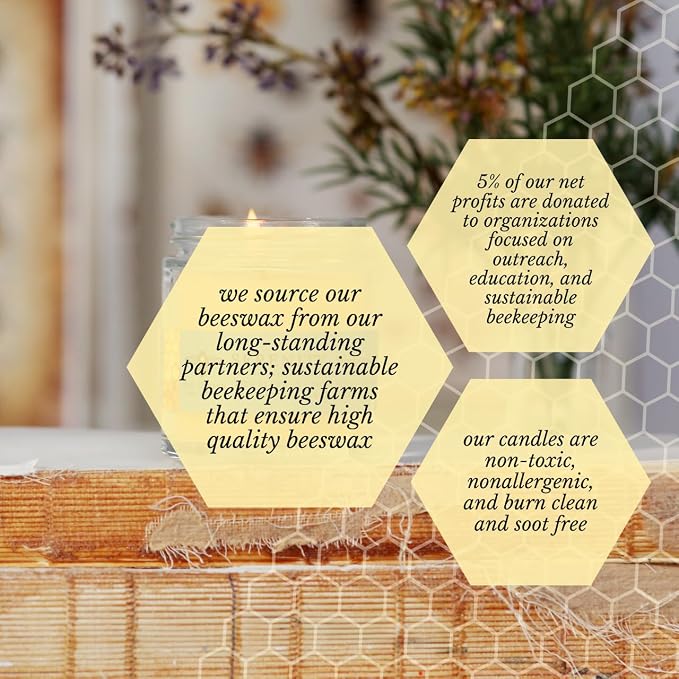 Big Dipper Wax Works Beeswax Aromatherapy Candle, Serenity, Apothecary Glass, Frankincense & Lavender Scented, 25-Hour Burn, Pure Essential Oils, 2" x 2.5"