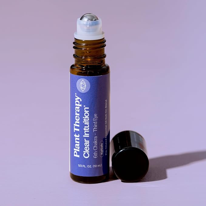 Plant Therapy Chakra 6 Clear Intuition Essential Oil Blend (Brow Chakra) Pre-Diluted Roll-On 10 mL (1/3 oz) 100% Pure